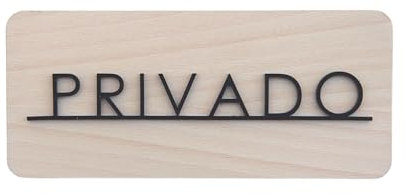 Smile BB- Cartel Privado en Madera y Metacrilato Negro Mate con Adhesivo, Señal Privado con Adhesivo para Pared y Puerta
