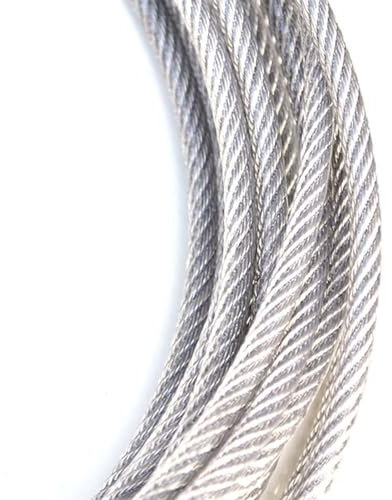 Drahtseil 2 Stück 6 mm 8 mm Edelstahl-Drahtseil, PVC-Kunststoff beschichtet, 7 x 7/7 x 19, 1 Meter Draht Seil (Size : 4mm)