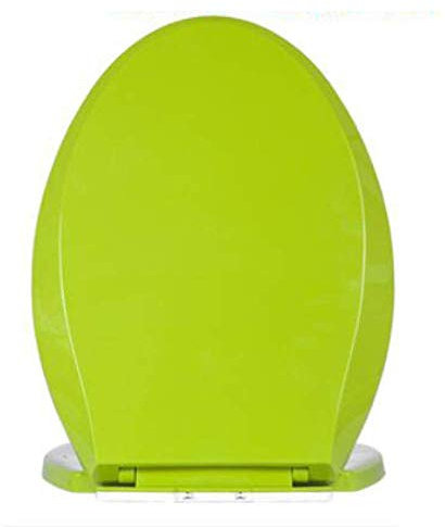 Toilettensitz mit Absenkautomatik, Farbiger Toilettendeckel, stabile WC-Sitze, rund/D-/V-förmig – Scharnierbefestigung Oben, Grün-V44-48 * 35CM