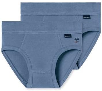 Schiesser pojkar 2-pack sporttrosor, finribbad – 100% ekologisk bomull-storlek 140 underkläder, sorterade 5_181847, 92 (2-pack)