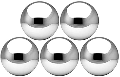 Zktfyshk 5 Stück Edelstahl-Kugeln, poliert, hohl, reflektierend, Gartenkugel, schwimmende Teichkugeln, nahtlos, für Zuhause, Garten, Ornament-Dekorationen