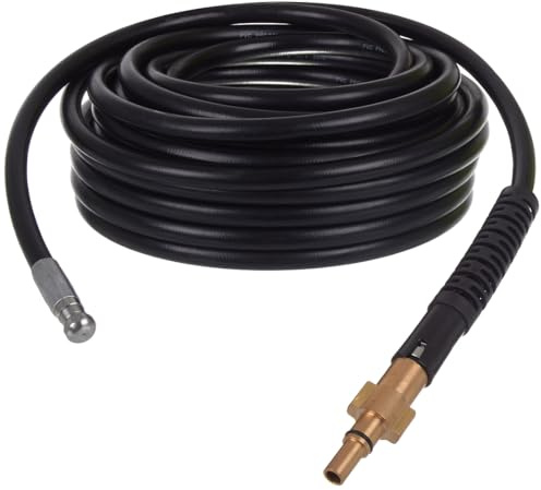 TECHKAR Tuyau de Nettoyage de tuyaux 200bar 60 °C 10m de Long Compatible avec Les nettoyeurs Haute Pression Black&Decker Bosch Tuyau de Nettoyage de tuyaux