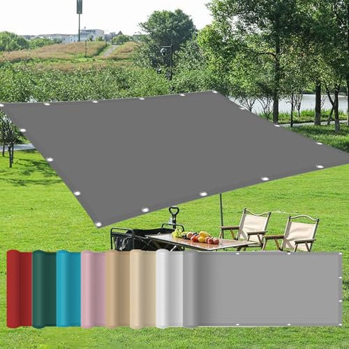 Vela Impermeabile 4 x 6 m Ombreggiante Impermeabile,Protezione Solare 98% Anti UV Antivento, Personalizzabile, Tenda Parasole per Esterno,Per Esterno,Giardino, Grigio Chiaro