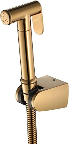 Handheld Bidet Sprayer for Toilet, Baby Cloth Diaper Sprayer, Stainless Steel Toilet Cleaner Bidet Sprayer Set,Titanium Gold Round