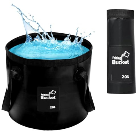 Cubo Plegable Cubeta, 20L Cubo Multifuncional PortáTil Plegable para Agua | Cubos Plegabl para Lavabo de Ducha, Cubos plegabl para Pesca con Asa, para Viajes, Senderismo, Pesca, Paseos en Bote