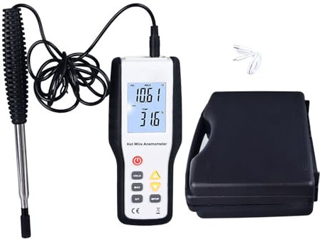 L'écran LCD à anémomètre thermique affiche un compteur de vitesse du vent portable à haute sensibilité pour les amateurs de météo