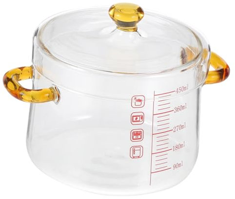 GLEAVI Olla de Vidrio para Estofado 1pieza Doble Asa Utensilios de Cocina Cocina para Guisos y