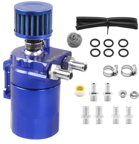 Oil-catch Can- Baffled OilMist Separator, Exhaust Gas Recovery Bottle | Reduces Engine Maintenance, Traps OilAnd Vapor Effectively Air Bottle, High-Performance Steel Wool, Keeps Intake System Clean
