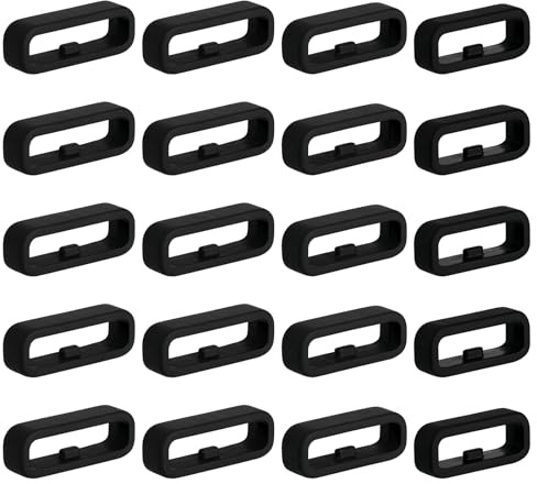 20 st klockarmband hållare ögla klockarmband hållare silikon klockarmband hållare svarta klockor ersättningsfäste lås ring delar 18/20/22 mm för smarta sportklockor bandhållare tillbehör män kvinnor