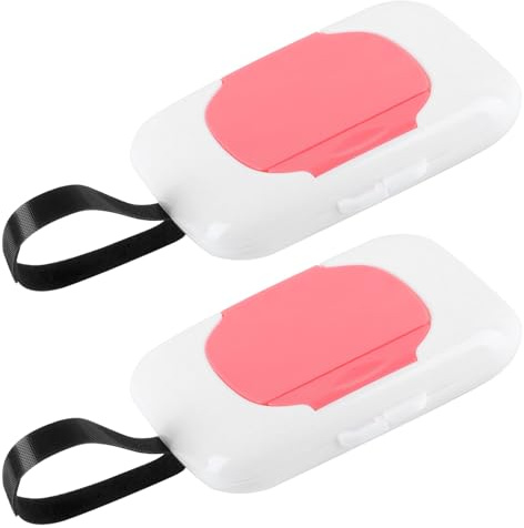 Lot de 2 boîtes de lingettes humides pour les déplacements, boîte à serviettes humides pour bébé, porte-serviettes de voyage, boîte à serviettes humide pour donneur de papier toilette, boîte à chiffon