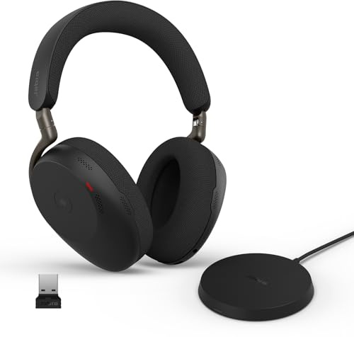 Jabra Evolve3 85 Casque Bluetooth sans Fil avec Micro, Noir | Adaptateur USB-A, IA Appel Vocal, Réduction de Bruit Active Adaptative, Batterie 25h, MS Teams Certifié