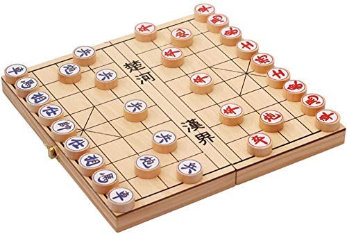 Scacchi cinesi (Xiangqi), Set da gioco tavolo viaggio in legno con Xiangqi 象棋 e solido pieghevole in
