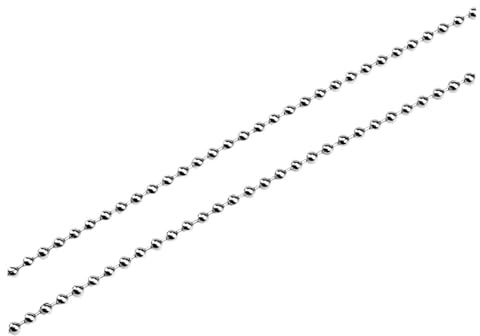 AMENGJ Catena a Palline Catene for Gioielli in Acciaio Inossidabile con Sfere di Perline for la Realizzazione collane Fai da Te(1.5mm 2 Meter Steel)
