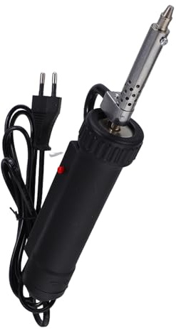 AUTSUPPL Bomba Desoldadora Eléctrica Automática de Vacío 3 Boquillas Intercambiables, Herramienta Portátil para Reparación de Soldadura Pcb, Succión y Expulsión, Enchufe Europeo