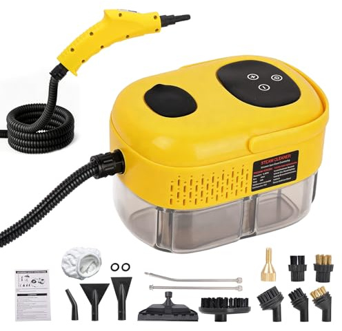 Steam Cleaner 2500W 15s Fast Heat-Up, with 1.1L Tank & 12 Accessories, Compact Multi-Surface Portable Steamer for Deep Cleaning and Sanitising Kitchen, Bathroom, Car Interior, Home Upholstery