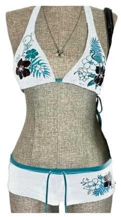 WANGSHUO Rygglös Spetsig Bikini 2 Delar Mode Casual Set Dam Delad Baddräkt Strand Sommar Bikini Set-Beige-m