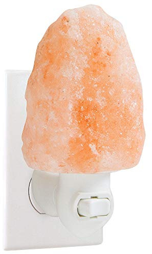 Pure Himalayan Salt Works 100% Natural Himalayan Night Light, Natural Cut Salt Stone with 360° Rotating Wall Plug, Includes Night Light Bulb, 2” Round x 3.9” H