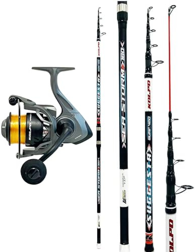Kolpo Kit Pesca Surf Fondo Canna Telescopica Mulinello con Filo
