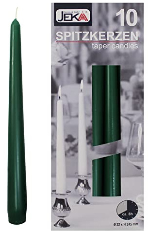 Ebersbacher Kerzen Spitzkerzen dunkelgrün, ca. 22 x 240 mm, 10 Stück/Pack