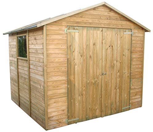 AVANTI TRENDSTORE - Aquino - Casetta da Giardino per Gli Attrezzi in Legno di Pino impregnato. Dimensioni Lap 240x216x233 cm