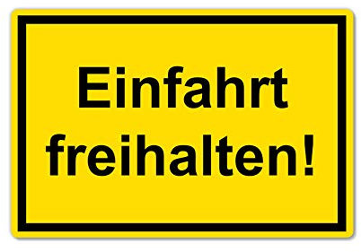 Einfahrt freihalten Schild 20 x 30 cm aus stabiler PVC Hartschaumplatte 3mm mit UV-Schutz von STROBO