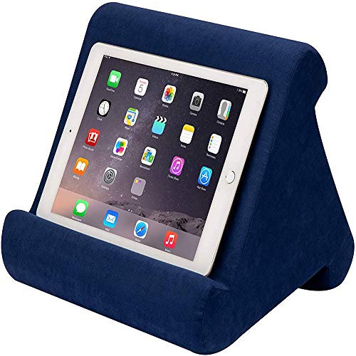 FANIER Support Universel pour Tablette iPad, Pad Pillow Support pour Coussins Souples Multi-Angles pour lecteurs de Livres électroniques, Smartphones, Lecteurs Électroniques, Magazines (Bleu Marin)