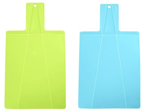 LATRAT Schneidebrett Kunststoff mit Griff Schneidebrett Faltbares, rutschfeste Oberfläche, spülmaschinenfest, 38,1 x 20,3 cm, 2-teiliges Set, Zufällige Farbe