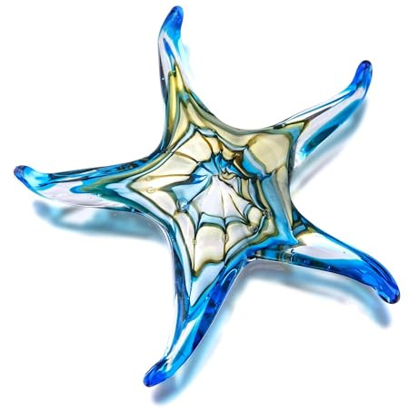 QFkris Seesternfigur aus Glas, Sammlerstücke, mundgeblasen, Kunst, Glas, Meerestiere, Skulptur, Heimdekoration, Murano für Frauen