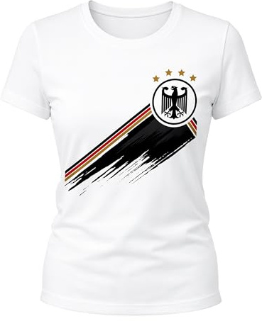 MoonWorks® EM Shirt Damen Deutschland Fußball WM-Shirt 2026 WM Fanshirt Deutschlandshirt Adler Weiss XXL
