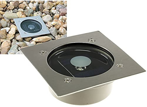 ChiliTec Solar Bodeneinbaustrahler 4 Stück Eckig Tag/Nacht Sensor Edelstahl | IP44, Für Außen, Witterungsbeständig, Wegeleuchte für Garten Terrasse