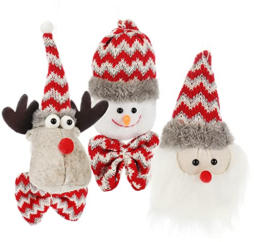 com-four® 3X Duendes navideños Premium para Adornos navideños, Figuras de Invierno como artículos Decorativos, como decoración de Habitaciones o como Regalo (3 Piezas - Colorido)