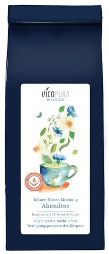 VICOPURA Abendtee, basische Kräutertee Mischung, unterstützt die körperchemischen Abläufe abends und in der Nacht(100g)