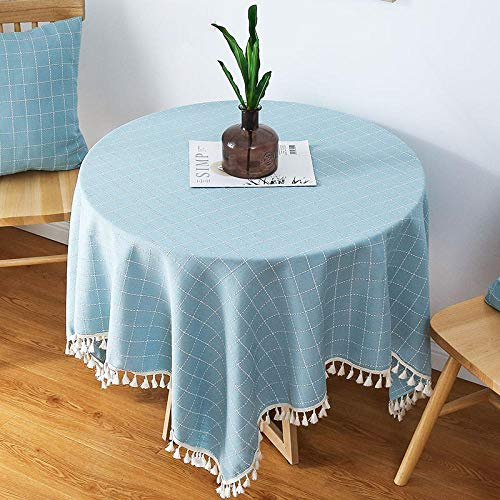 XQSSB Mantel Mesa Rectangular Antimanchas Cubremesa Thick Wear Resistant para de Hogar Picnic del Hotel Tienda de Café Blue 180 × 180cm