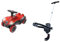 Big-Bobby-Car Next - Deluxe Variante, Kinderfahrzeug mit LED-Front Scheinwerfer, rot & Big-Premium-Schubstange - 4-Fach höhenverstellbare Schiebestange