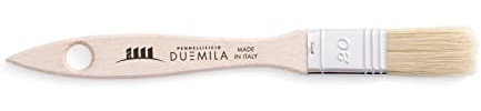PENNELLIFICIO 2000 | Pennello per Ritocchi e Pulizie, Pennello Piatto, per Vernice Acrilica e a Solvente, Ghiera in Banda Stagnata, Larghezza 20 mm – Made in Italy