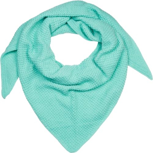 styleBREAKER Dam XXL stickad triangelhalsduk enfärgad med riskorn stickmönster, varm höst vinter maxi triangulär halsduk 01020048, Mint, En Storlek