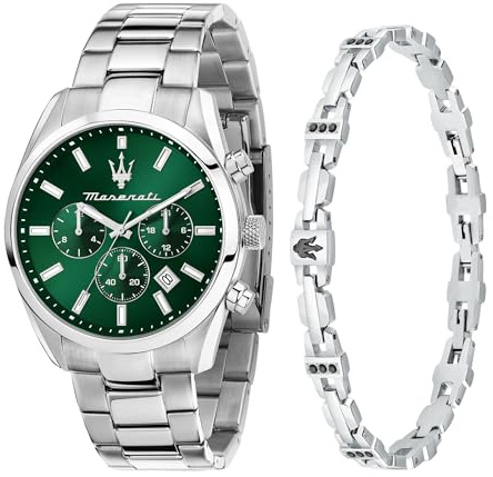 Maserati Herrenuhr, Analog, Quarz, Multifunktion, Stahlarmband, Attrazione Collection R8853151017