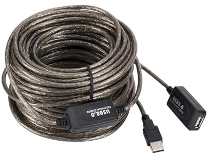 Dickly Cavo di prolunga USB Prolunga USB Segnale Compatibile con Trasmissione Stabile per Display Altoparlanti Cuffie, 20 Metri