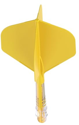 CUESOUL Rost T19 Eje y Vuelo para Dardos Integrados de Carbono,Forma estándar Grande,Vuelo Amarillo y Eje Amarillo,Juego de 3(CS-AK57DB7-4)
