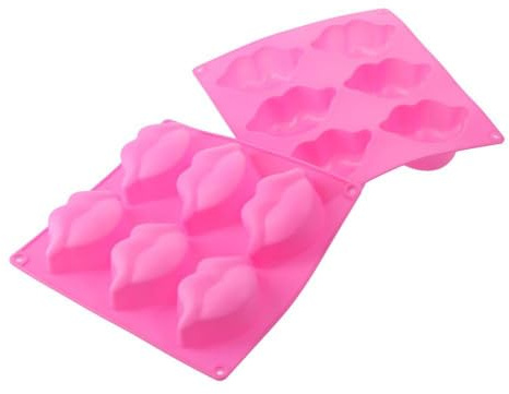 YYlingx 2Pack Silicone Moulds Hot Lips 6 Cavity Soap Moulds 3D Lips Kisses Collection Moulds for DIY Wax Melt Moulds Party Wedding Cake Decoration
