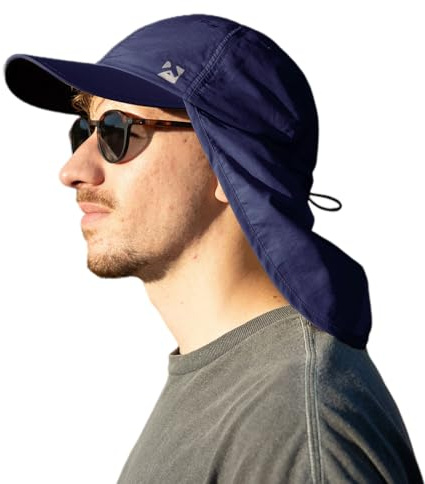 TOP-EX XL/XXL vattentät baseballkeps män med nackflik UV-skydd solhattar damer, vikbara sommarhattar safari vandring utomhushatt andas justerbar, 94602_marinblå, M-L