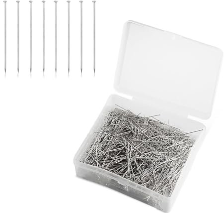 LWLWA Stecknadeln Ohne Kopf, 1000 Stück Stecknadeln Nähen 0,65 x 35 mm, Stecknadel mit Aufbewahrungsbox, zum Nähen Zubehör, Schmuckherstellung, DIY-Handwerk