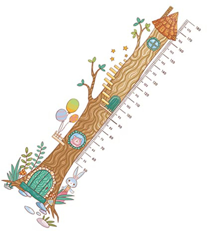 SHOWERORO Wachstumstabelle Für Kinder Wanddekor Messen Und Aufzeichnen Größe Wandaufkleber Aus Pvc-material Abziehen Und Aufkleben