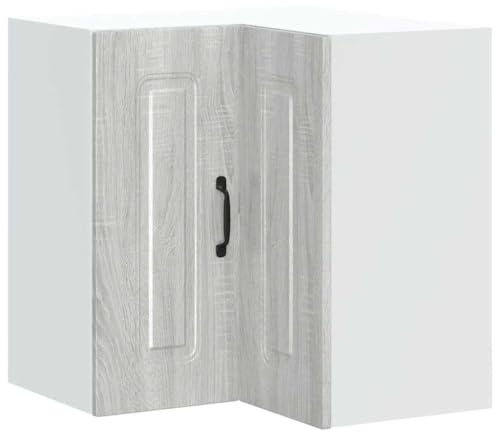 vidaXL Küchen-Eckhängeschrank Kalmar Grau Sonoma Holzwerkstoff