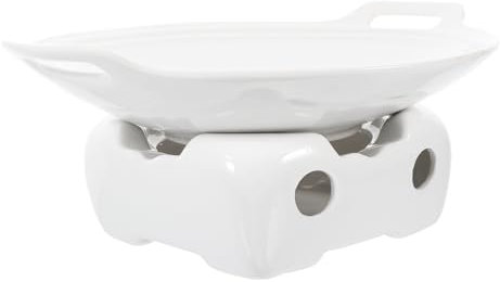 OFFSCH Pentola per Servire Cibo Piastra Riscaldante Piatto in Ceramica Set di Pentole per Buffet Feste Matrimonio Ringraziamento