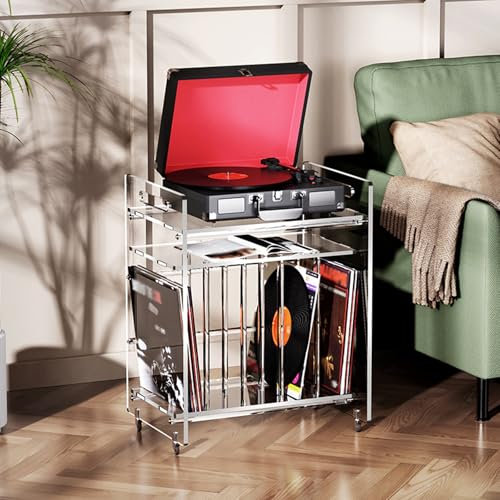 WNYAILLL Mueble Equipo HiFi Estéreo Supports, Tocadiscos de Vinilo Stand, Estanteria CD, Estante De Almacenamiento De Componentes Estéreo, para Aula Cine En Casa
