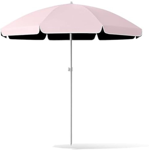 Generisch Strandschirm, UV-Schutz Tragbarer Sonnenschirm für Außenbereich mit Becherhalter, Haken Zum Aufhängen und Sandanker(Pink,180cm/6ft)