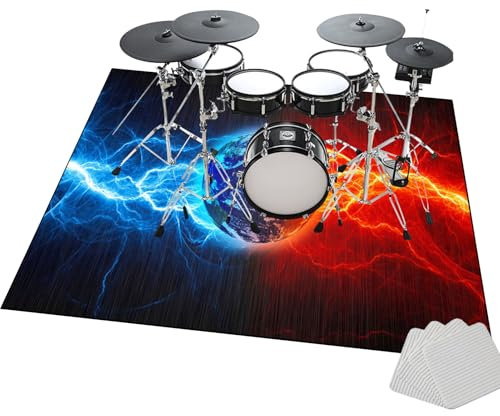 JaevKwzy Elektrisches Schlagzeug Teppich, Professionelles Schallschutz Trommelmatte, Schlagzeugteppich, Drum Teppich, 230 x 180 cm Trommelteppich für Studio, Wohnung, Music Carpet Innen und Außen