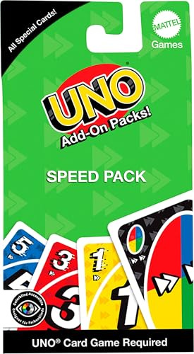 Mattel UNO Games Zusätzliches Kartenspiel für Kinder, Erwachsene und Familie, JCV57