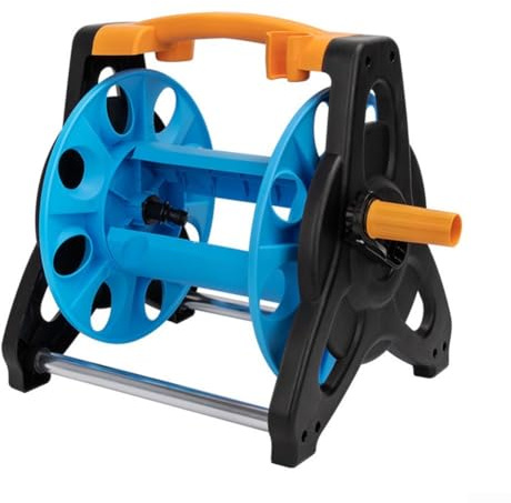 Sumsoctober Wall & Corner Garden Hose Reel – Semi‑Open Design for Quick Assembly, Rust‑Resistant, Stylish Outdoor Organizer(Blue)